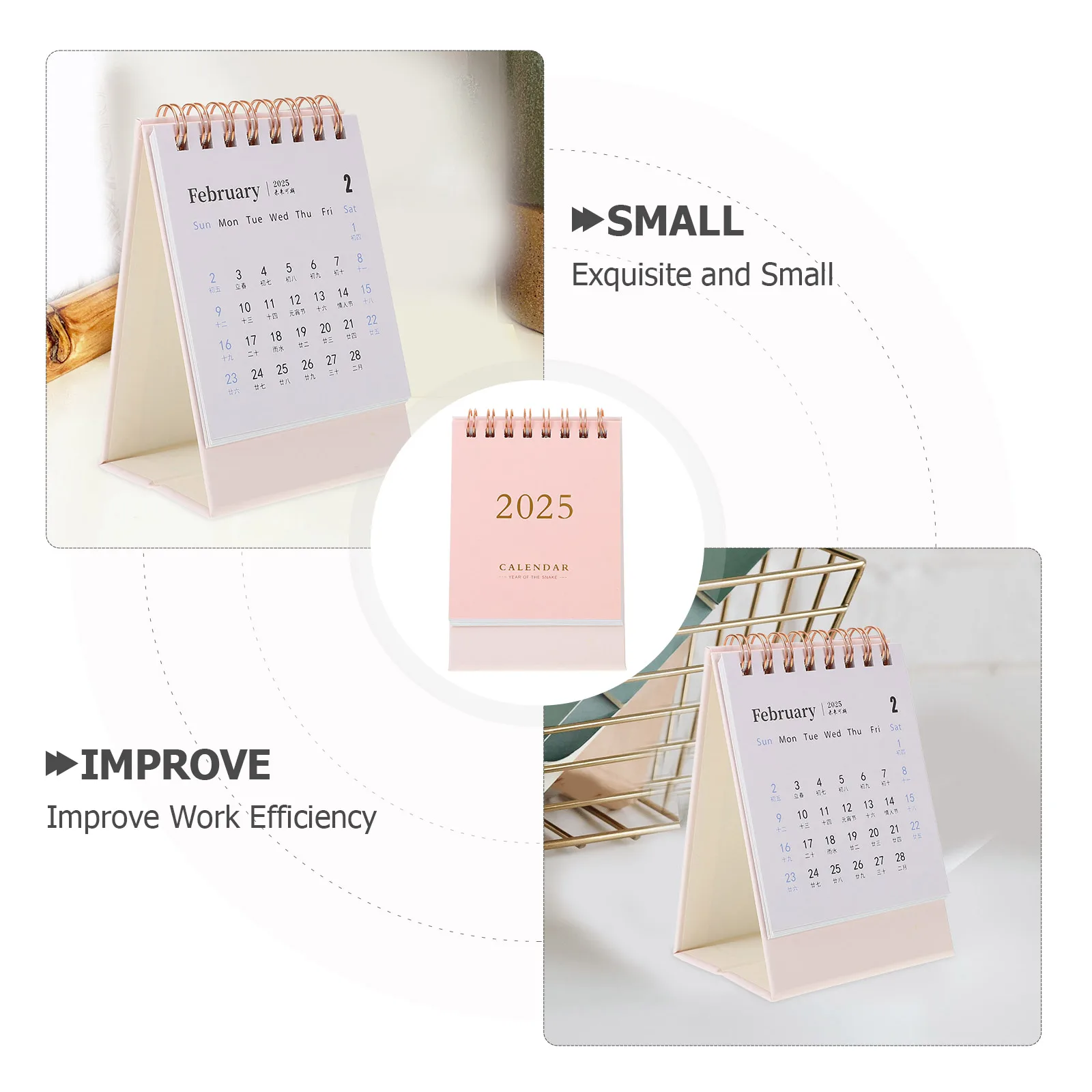 

Sturdy Mini Desk 2024-2025 Desktop Thick Monthly Table Calendar Spiral Binding Office Decor Small Calendar For Desk Home