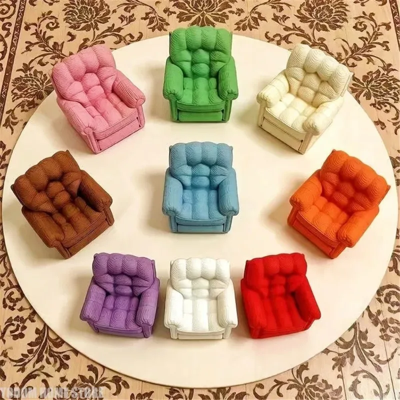 3D Printed Simulated Mini Sofa for 1/8 1/12 Dollhouse OB11 BJD Doll Miniature Furniture Home Accessories Decoration Crafts Toys