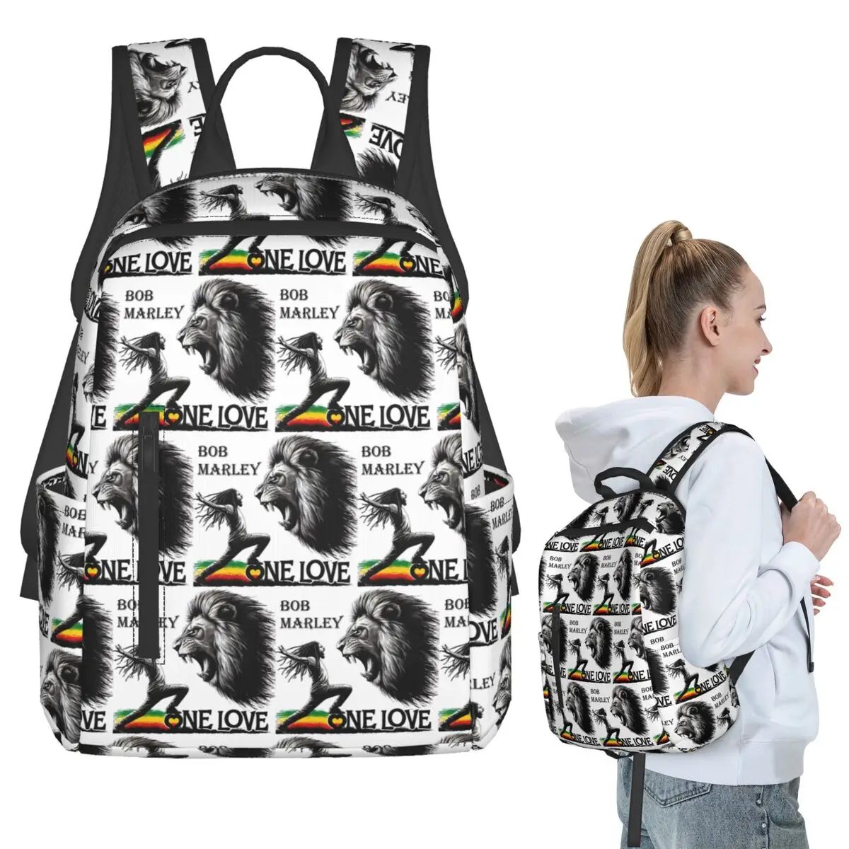 

Jamaica Reggae Rock Bob Marley Backpack Student BookBag Kids School Bag Computer Shoulder Bags Boys Girls