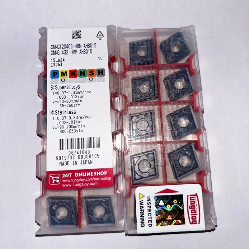 Imagem -02 - Tungaloy-cnc Girando Ferramenta Lâmina Carboneto Insere Cnmg120404-hrm Ah8015 Cnmg120408-hrm Ah8015 10 Pcs