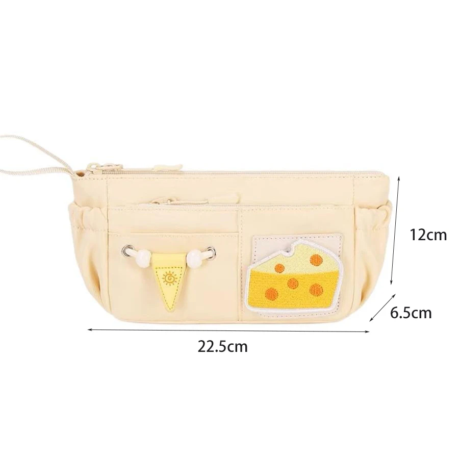 Butter Cheese Pencil Storage Bag Cartoon Pen Case Pen Bag Multifunction Large Capacity Student Stationery Pouch Kids Gift