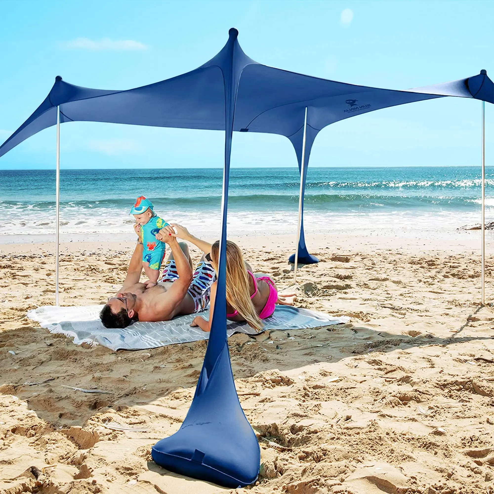 Summer Simple Portable Air Base Camping Canopy Beach Camp Outdoor Lycra Tent Shade Shade Pop-up Beach Tent