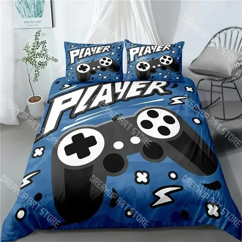 Play GamePad Cartoon 3D Printed Bedding Set,Children's Games Duvet Cover Bedroom Decoration for Adult Girls Boys Gift