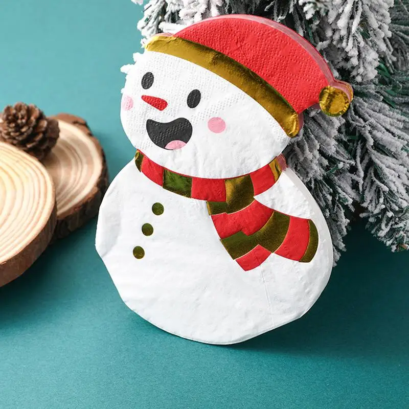 Christmas Snowman Paper Napkin Holiday Table Decor Printing Paper Towel Christmas Design Paper Napkins Tableware Decor Paper