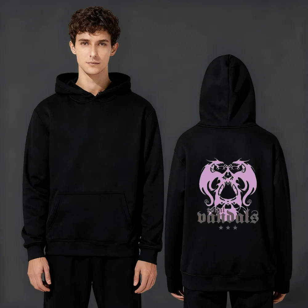 

Новый модный уличный бренд Y2K 2025 года. Прочная толстовка Lee300G с капюшоном с принтом американского панк-крыла.