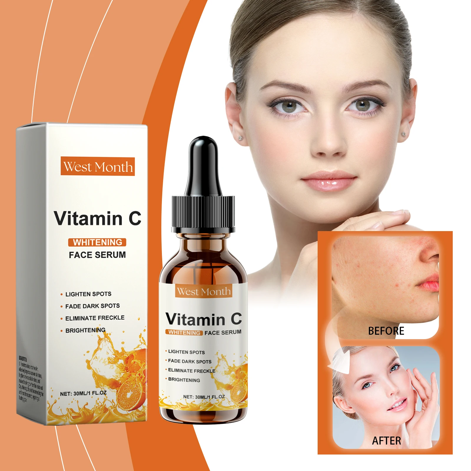 

2026 Vitamin C Facial Essence Contains Hyaluronic Acid Dark Spot Remover Moisturizing Repair Anti-aging Essence Facial Skin Care