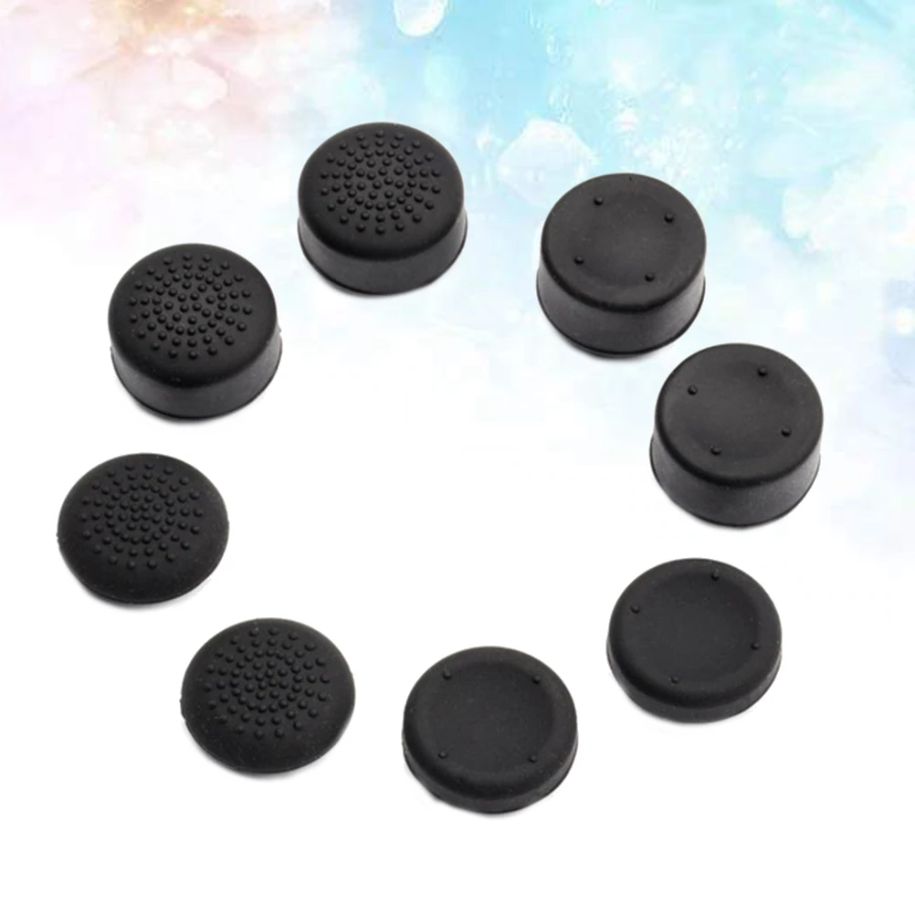 

8pcs Thumbstick Covers Gamepad Silicone Grips Black Enhanced Height Anti Skid Joystick Protectors Gaming Accessories