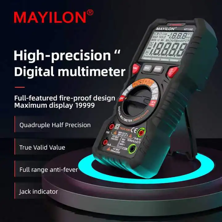 MAYILON HT118E Digital Multimeter 20000 Counts Professional High Precise Auto Range AC/DC Ture RMS Tester with Temp Measurement