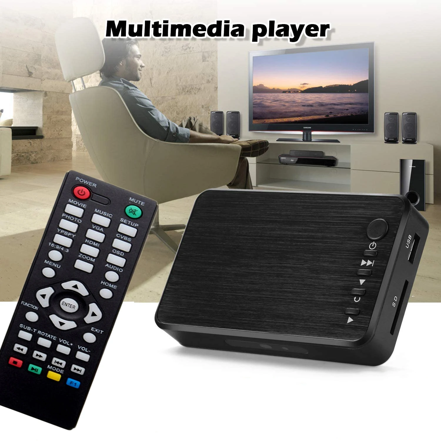 Ultra HD Multimedia Player 4K Video Player 1080P H.264 AV/HDMI/VGA Output USB HDD Player For Broadcasting/Advertising/Exhibition