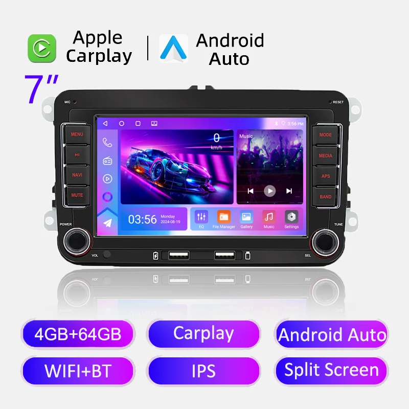 2Din Autoradio Android voor Volkswagen Golf 5 6 Polo Passat B6 B7 CC Skoda Jetta Universele Multimedia Carplay Wifi GPS Navigatie