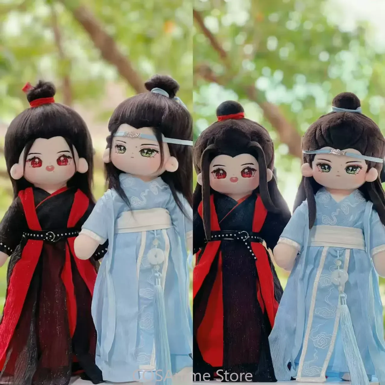 

40 см The Untamed Yibo as Lan Wangji Xiao Zhan as Wei Wuxian Hanfu Древний костюм BJYX Плюшевое тело с комплектами одежды
