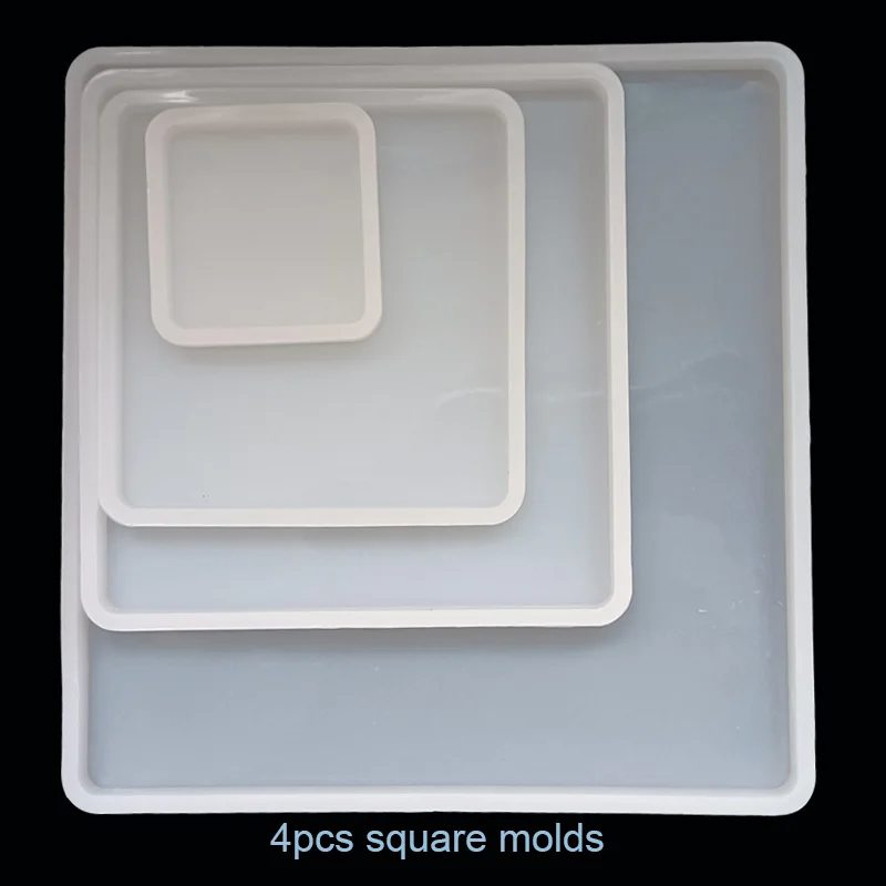 Various of Sizes Silicone Coaster Cup Tray Oval Square Round Artst Round Petri Dish Epoxy Resin Molds