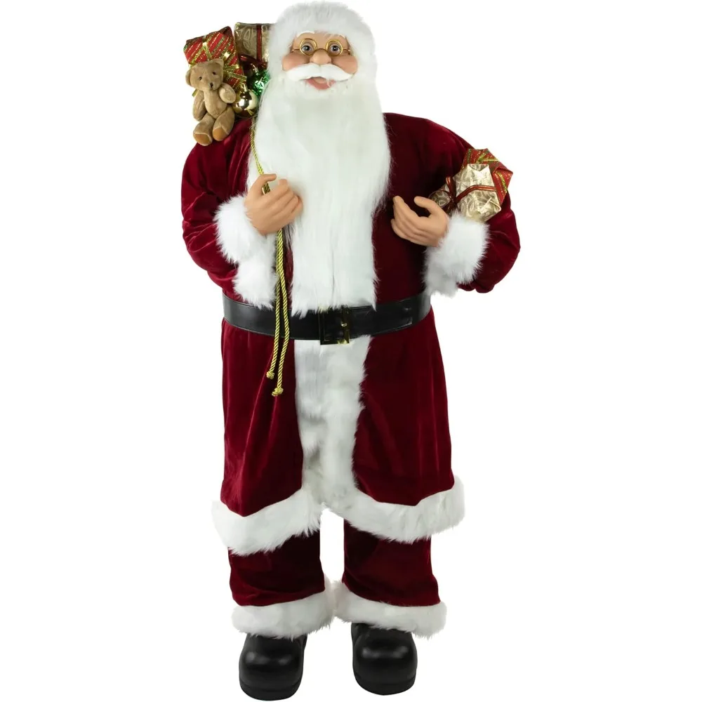 

Northlight Standing Santa with Presents and Gift Bag Christmas Decoration - 48"