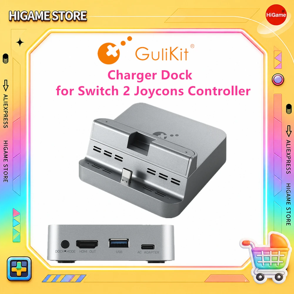 Station de charge Gulikit pour 2 manettes Joy-Con de Nintendo Switch 2