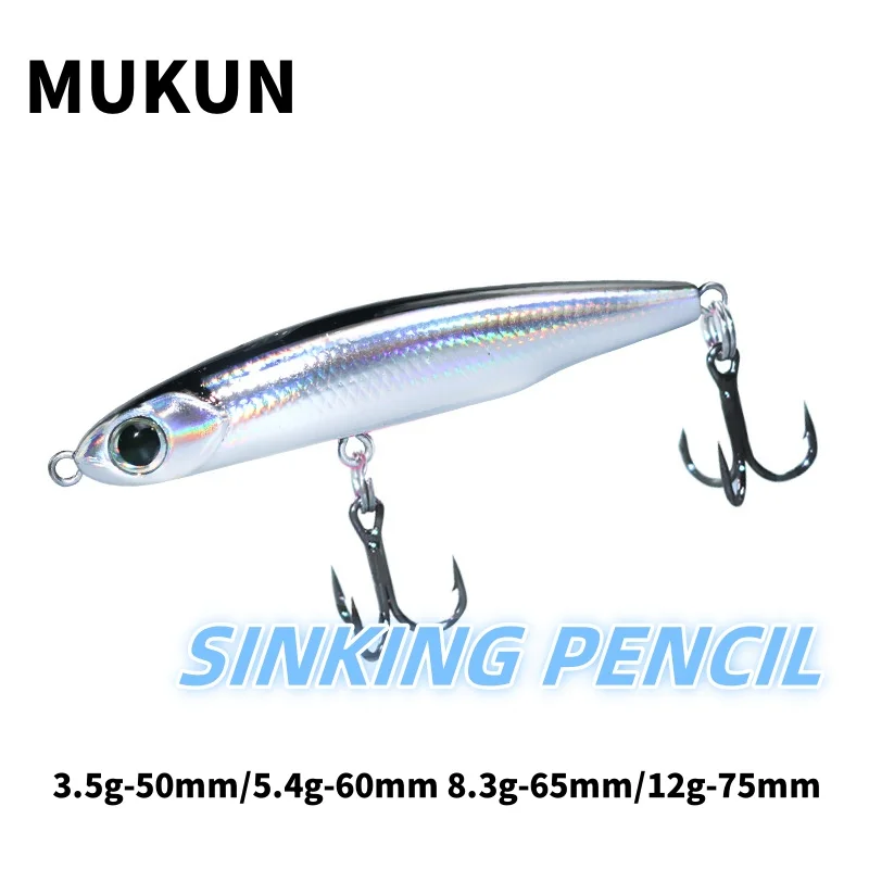 MUKUN lápiz que se hunde 12g-3,5g cebo Artificial cebos duros trucha lubina señuelos Wobblers para Lucio señuelo de pesca spinning stickbait