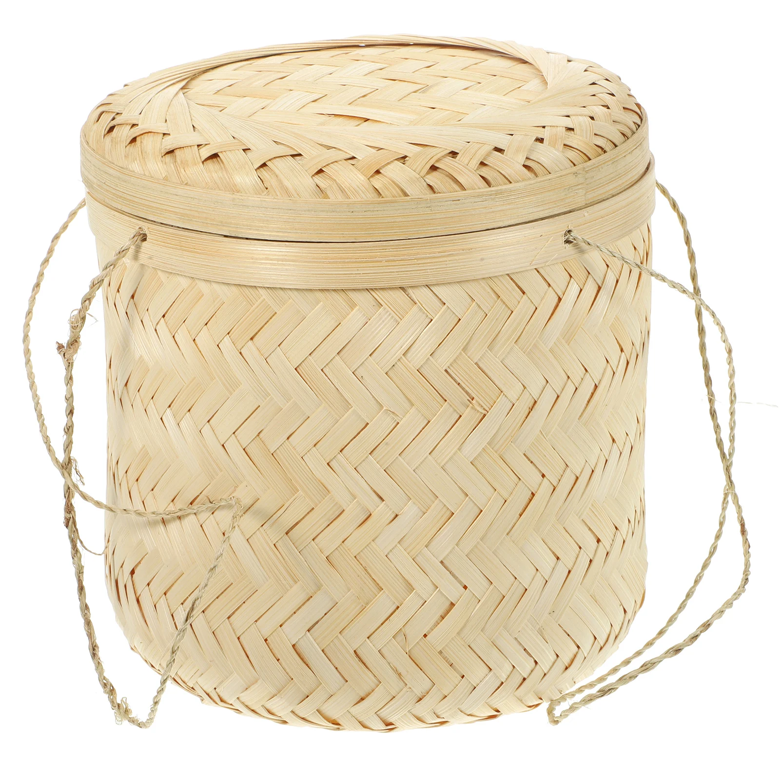 

Bamboo Woven Tea Bucket Storage Basket Eco Friendly H made ganizer For Stationery Kids Toys Fruit Home Supply