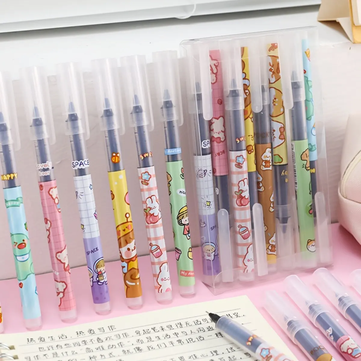 Cartoon Pen Student Large Capacity Quick Dry Gel Learning Office Good Looking Signature