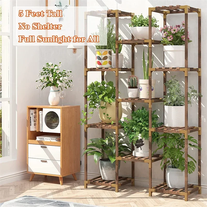 Plant Stand Indoor Outdoor 11 Tier Plant Shelf Tall Plant Stands for Flower Stand Rack Holder Garden Shelves