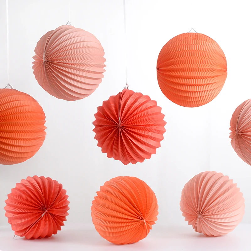 20cm lanternas de papel melancia lanterna plissada festa de casamento aniversário chá de bebê decoração de evento em casa crianças favor presente