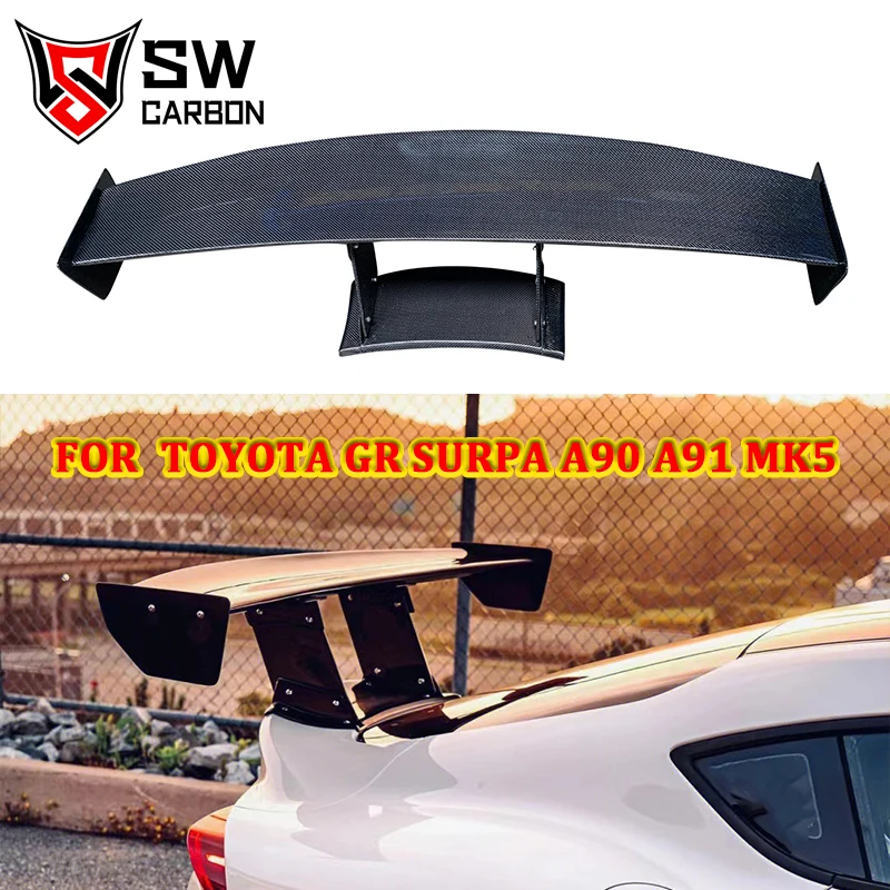 Real Carbon Fiber Vrs Style Rear Spoiler For Toyota GR Surpa A90 A91 MK5 2019+ Rear Trunk Lip Spoiler Wing Splitter Body Kits