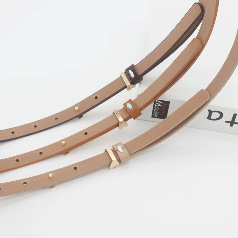 Cinturón para pantalones de mujer, decoración de vestido, cinturón fino de cuero para mujer, correa de cintura con hebilla de Metal