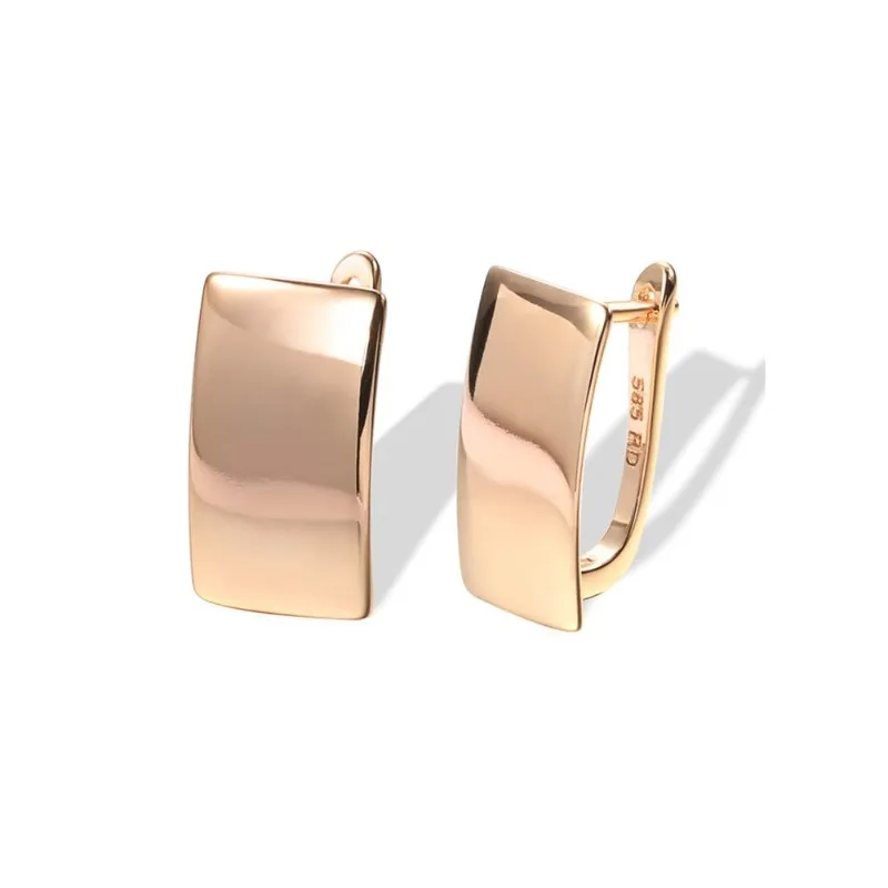 18k Rose Gold Plated Latest Stylish Copper Zircon Hoop Earrings for Women and Girls