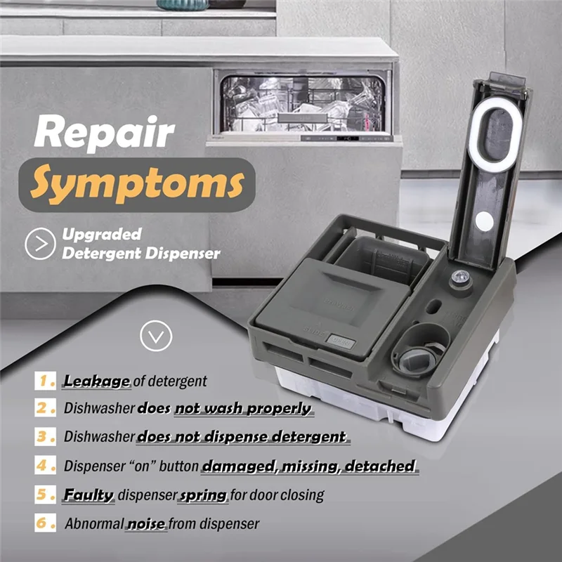 【NUEVO】W10861000 Dispensador de detergente para lavavajillas compatible con piezas de repuesto Whirlpool Kitchenaid