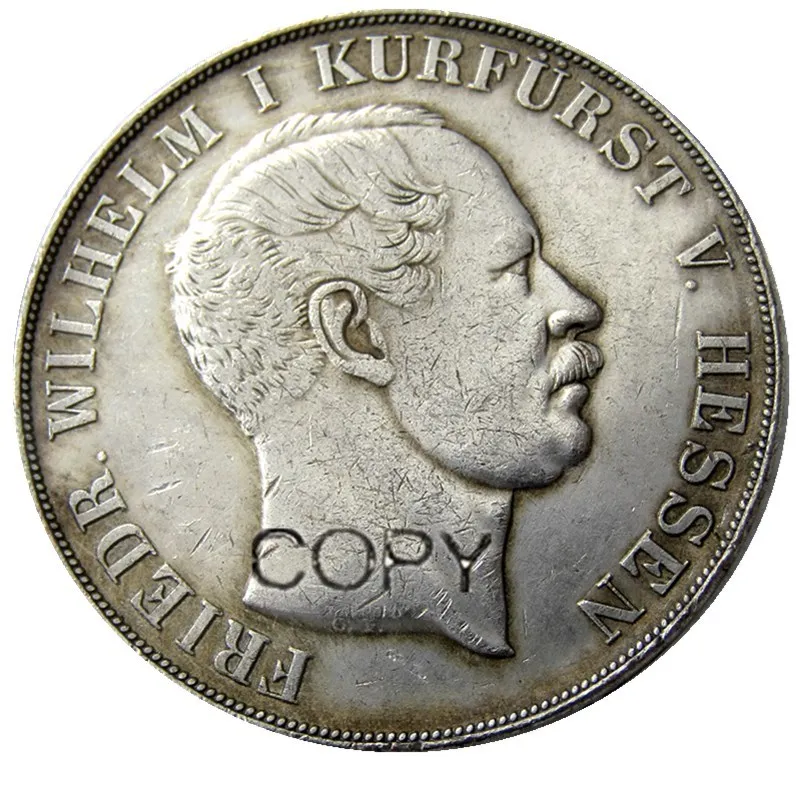 DE(16-18)Germany Doppeltaler, 2 Thaler, Hessen-Kassel A Set Of (1851 1854 1855) 3pcs Silver Plated Copy Coin