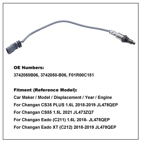 Imagen 2 del producto Sensor de oxígeno O2 para Changan CS55 1.5L 2021/ Eado XT CS35 PLUS 1.6L 2018 2019 accesorios 3742050B06 F01R00C151 piezas de repuesto