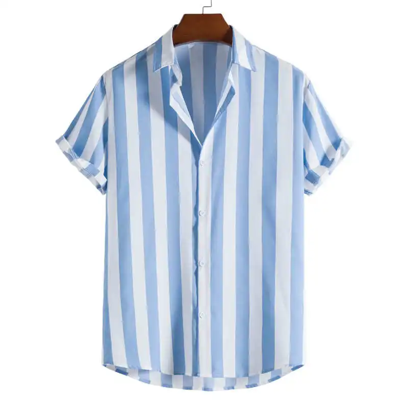 

Повседневная мужская одежда в полоску с принтом irt Slim Fit ort Sve Cotton Ice Sensation Youthful Summer Faion Travel Wear Китайское происхождение