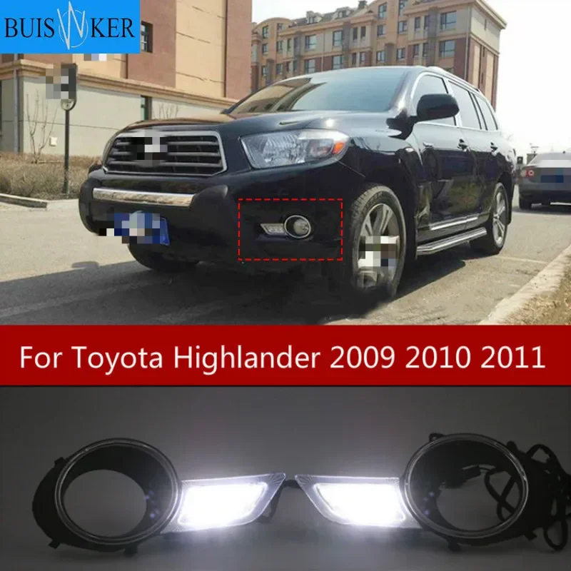 

1 Pair LED DRL Daytime Running Lights Daylight Waterproof Fog Head Lamp white For Toyota Highlander 2009 2010 2011