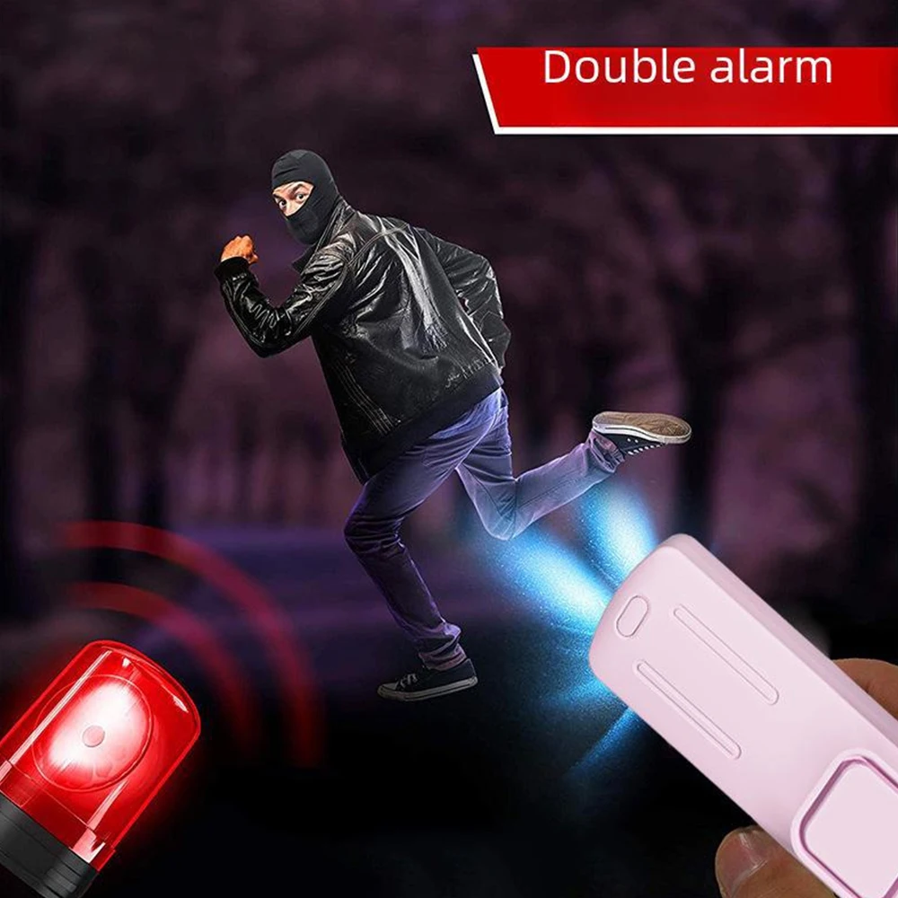إنذار الدفاع عن النفس 130dB سلسلة مفاتيح إنذار شخصية USB قابلة للشحن لأجهزة الإنذار الشخصية للنساء إنذار السفر للنساء الفتيات طفل #6