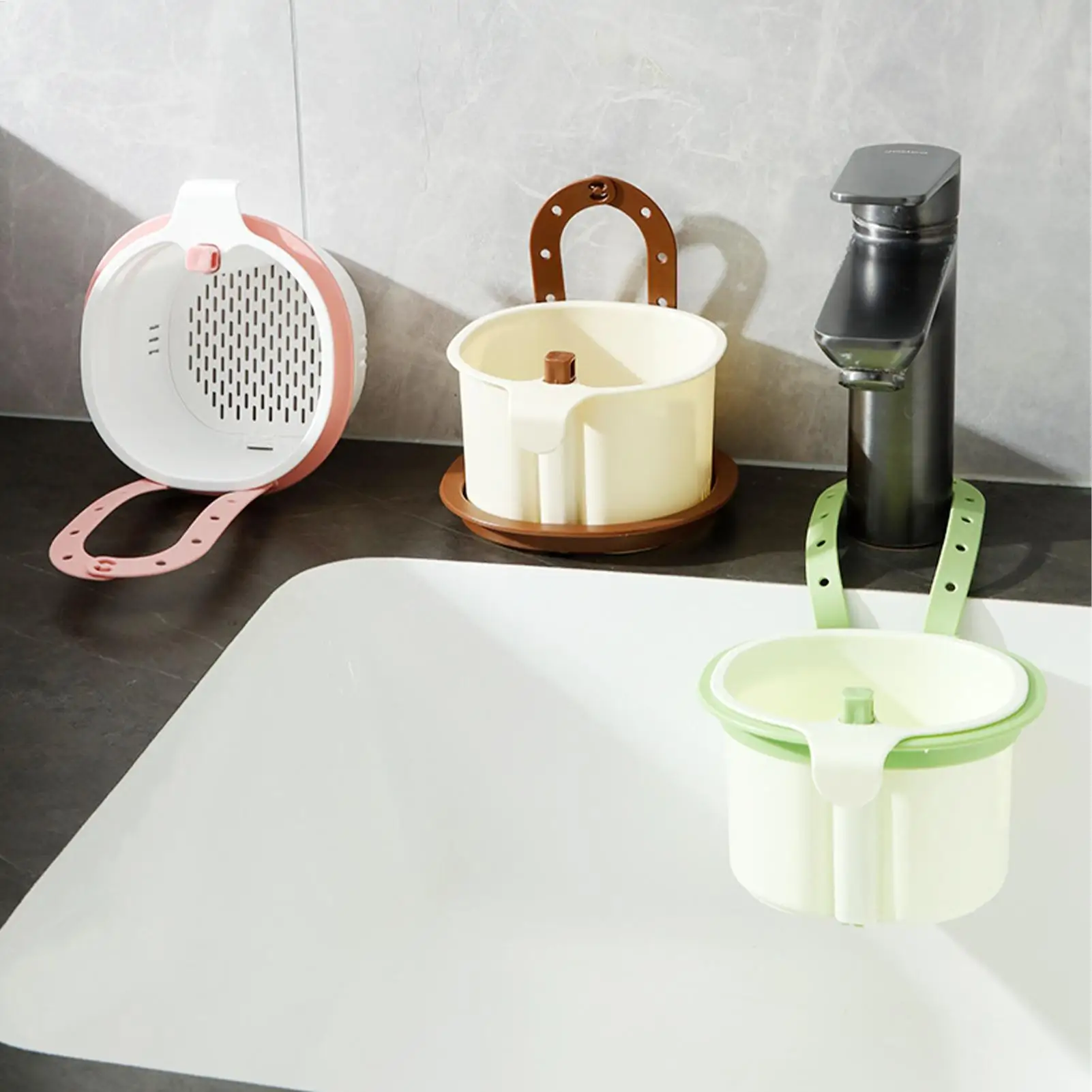 New Sink Drain Strainer Basket Adjustable Kitchen Sink Organizer With Filter Vegetable Fruit Drainer Storage Rack Kitchen gadget