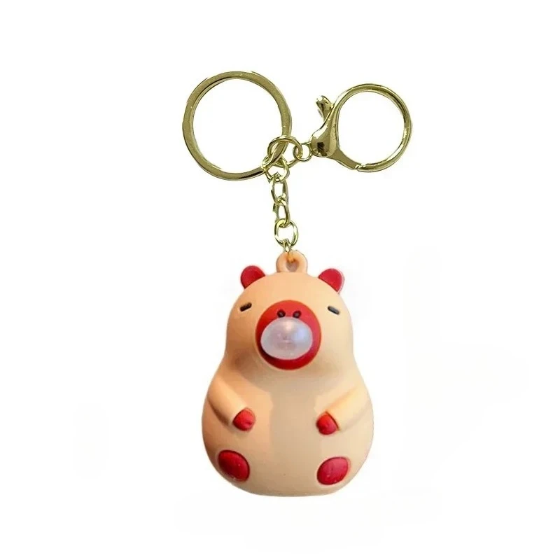 كابيبارا دمية قرصة الموسيقى المفاتيح اللعب ضغط يبصقون فقاعة الضغط لعبة الأطفال المدرسية دمية قلادة الديكور #6