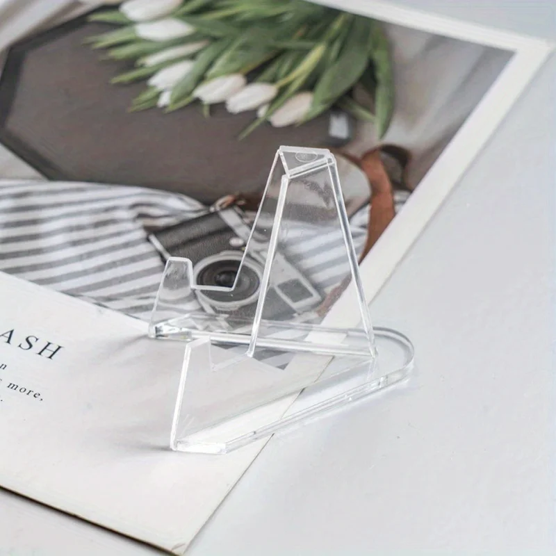 10pcs, Mini Clear Acrylic Easel Stands Coin Display Easel Holder Baseball Sports Card Stands Trading Graded Card Easel Stand