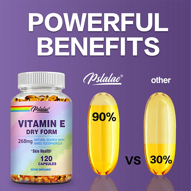 Vitamin E - Supports Hair, Nails, Skin, Eyes, Immune, Digestive Health