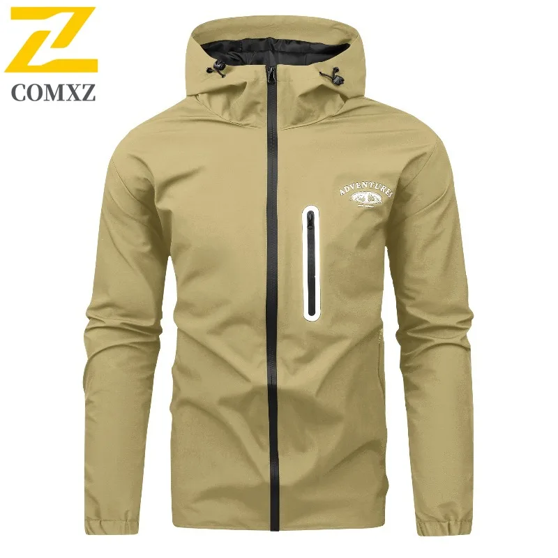 

COMXZ Мужская куртка с капюшоном Высокое качество Свободная ветрозащитная водонепроницаемая уличная дорожная охотничья куртка осенние модные куртки