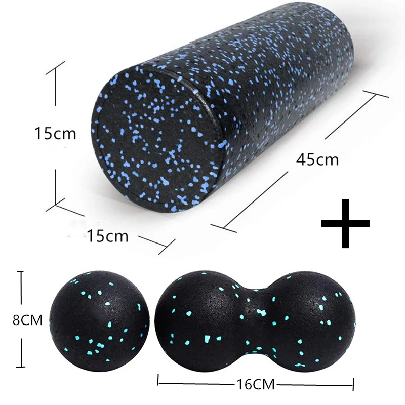 30/45CM Yoga Foam Roller Kit High Density EPP Peanut Massage Ball set Pilates Body Exercises Gym Self-Myofascial Treatment Tool