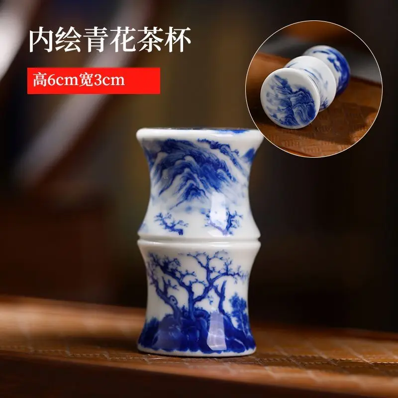 Jingdezhen Blue-And-White Master With Underglaze Landscape Painting Authentic Hand-Painted Exquisite Small Cup High-End