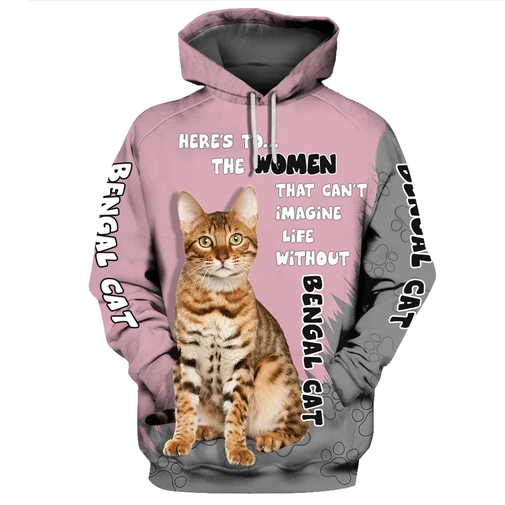 HX Animals Hoodies 3D Graphic Art Paint Sweatshirts Animal Cat Birman Kitten Hoodie Pullovers Tops Harajuku Women Clothing