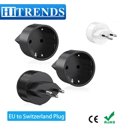 3pcs Germany EU to Swiss Plug Travel Adapter Power Converter European to Switzerland Travel Plug Electric Sockets Wall Charge