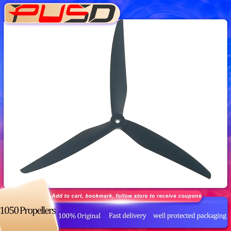 

2 Pairs Gemfan 1050 10x5x3 3-Blade 10inch Glass Fiber Nylon Low noise CW CCW Propellers For FPV Racing Drone Airplane