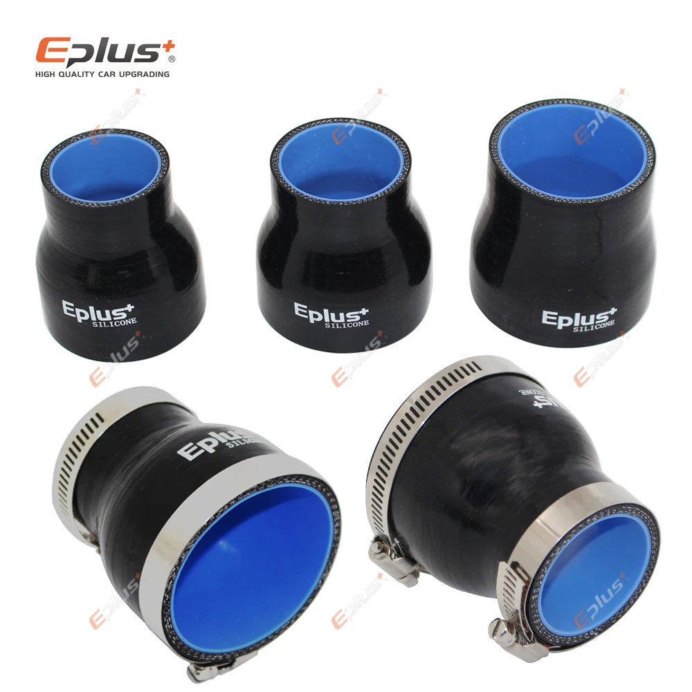 EPLUS Silicone Tubing Hose Straight Big To Small Connector Car Intercooler Turbo Intake Pipe Mechanics Coupler Universal Black