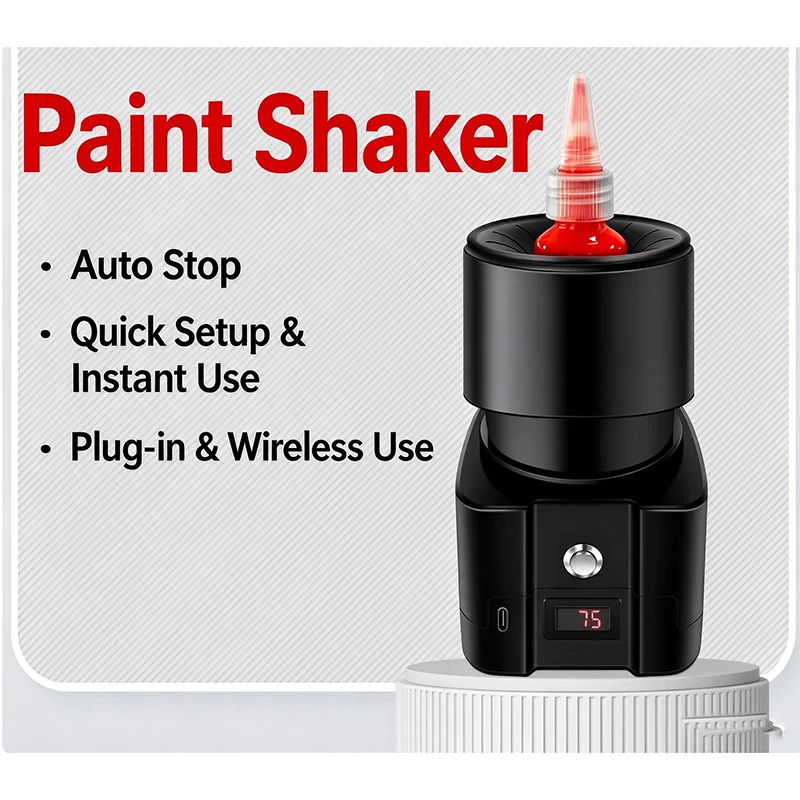 Electric Paint Shaker Machine Multi-Function Stirrer for Model Hand Paint Tattoo Pigment Gel Polish Pre-mixed Paint