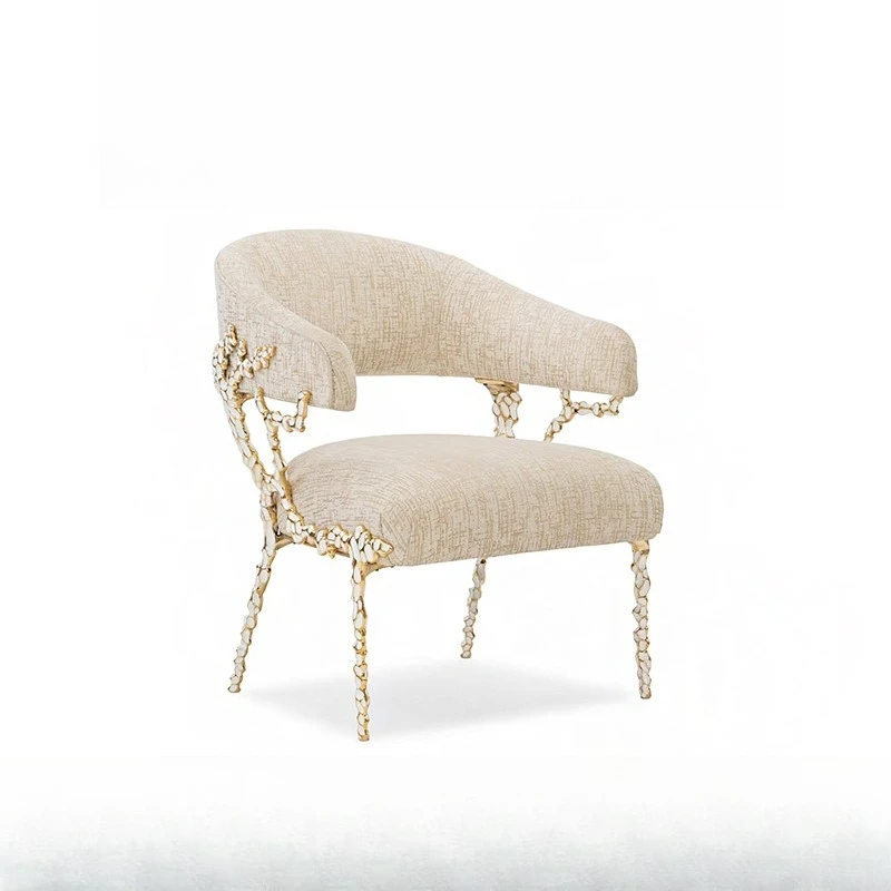

High-end designer metal dining chair villa luxury living room home creative custom armchair