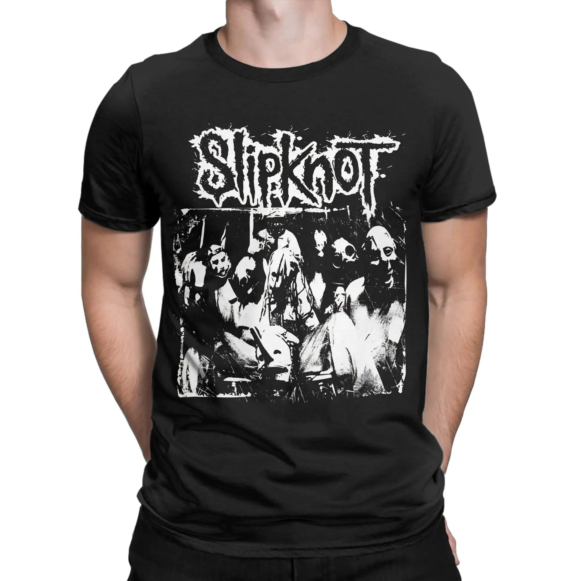 Slipknot Splatter Portrait Graphic Design Graphic 100% Cotton T-Shirt slipknot Tops Tees For Men