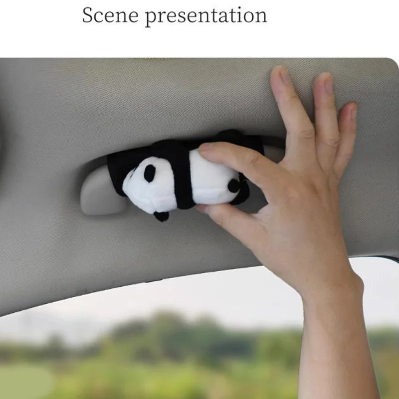 Nette Cartoon Panda Puppe Auto Innen Türgriff Abdeckung Universal Plüsch Handbremse Fall Schutz Auto Dach Halter Schutz