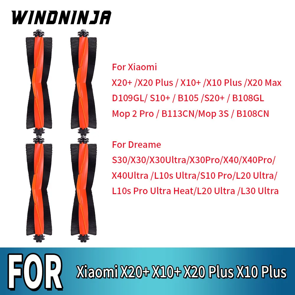 Durable Main Brush Part For Xiaomi Vacuum X10+/X20+/X20 Plus/S20+/S10 Plus For Dreame X30Ultra/L10s Ultra/X40Ultra/L20 Ultra