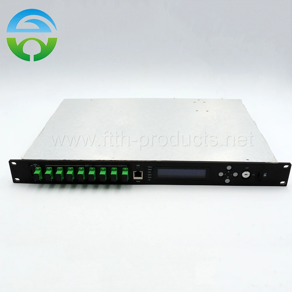 CATV Optical Amplifier without WDM SC/APC, Dual Power Supply, 1550nm, 8x22dBm