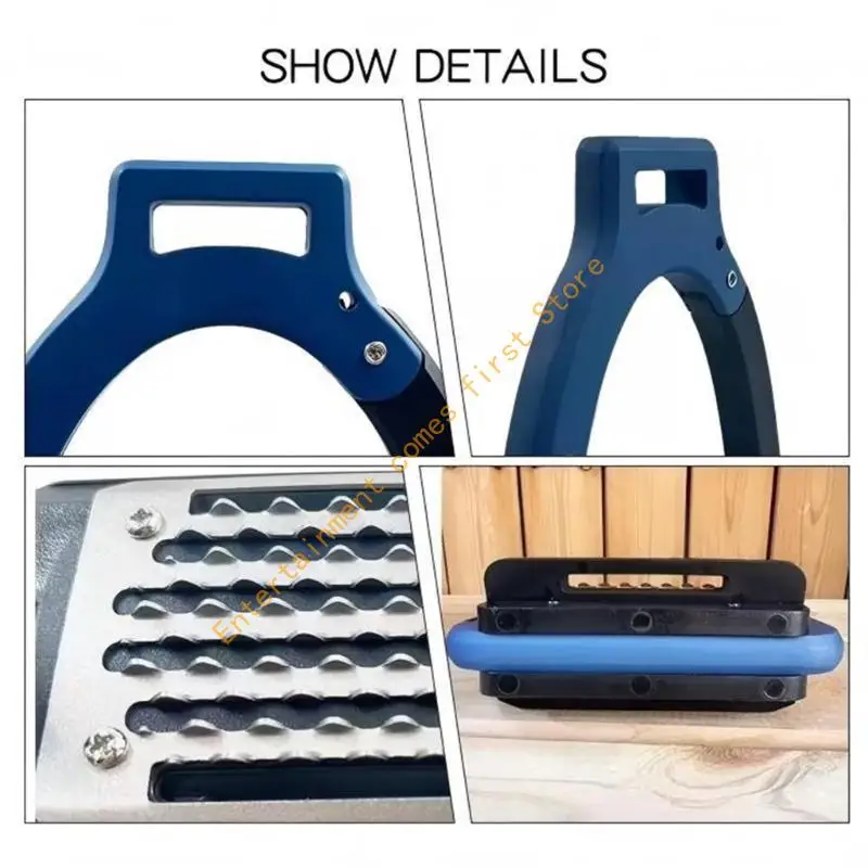 Horse Stirrups with Rectangular Openings at the Frame Tops, Wide Textured Footbeds and Stainless Steel Treads, 1 Pair 55KD